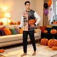 thumbnail image 1 of Ultra Soft Matching Family Halloween Pajamas PJs Set, Spooky Pumpkin Ghost Long Sleeve Top Pants Lounge Sleepwear Outfits, 1 of 5