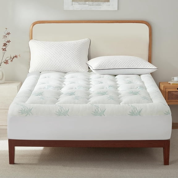 Ultra Soft Mattress Topper, Pillow Top Mattress Pad, , Viscose Derived from , Naturally Cooling for Hot Sleepers, 60x80