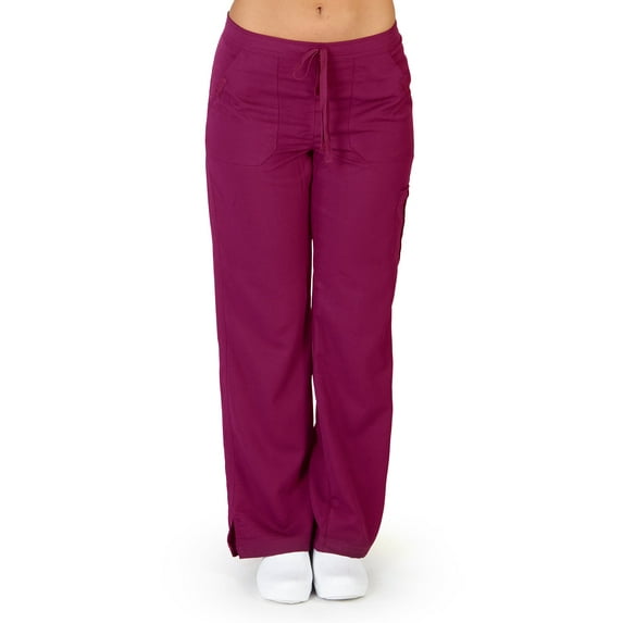 Ultra Soft Medical Nurse Uniform Womens Junior Fit Cargo Pocket Scrub Pant 38134-XX-Large (Burgundy)