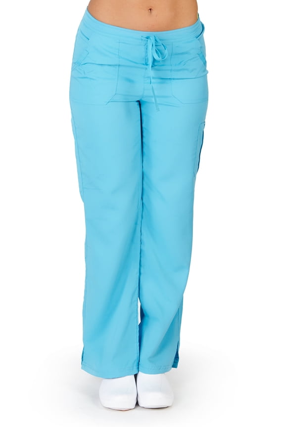 Ultra Soft Medical Nurse Uniform Womens Junior Fit Cargo Pocket Scrub Pant 38136-Large (Water Blue)