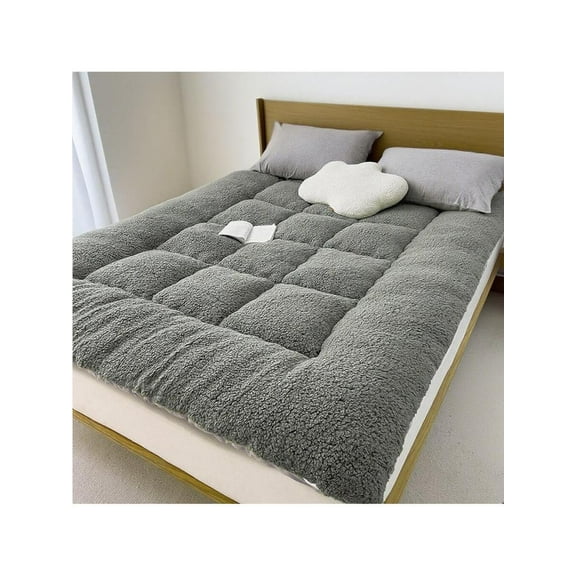 Ultra Soft Memory Foam Floor Mattress - Japanese Futon Style, Foldable & Roll Up Design, Plush Fluffy Tatami Mat For Bed/Guest Room (Grey/Green)