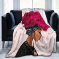 UltraSoft Micro Fleece Blanket,African American Girls 3D Colorful Pink