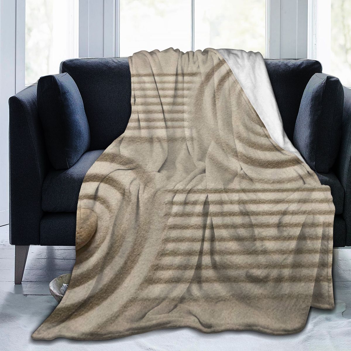 UltraSoft Micro Fleece Blanket,Beach Sand Pebble Stone Background