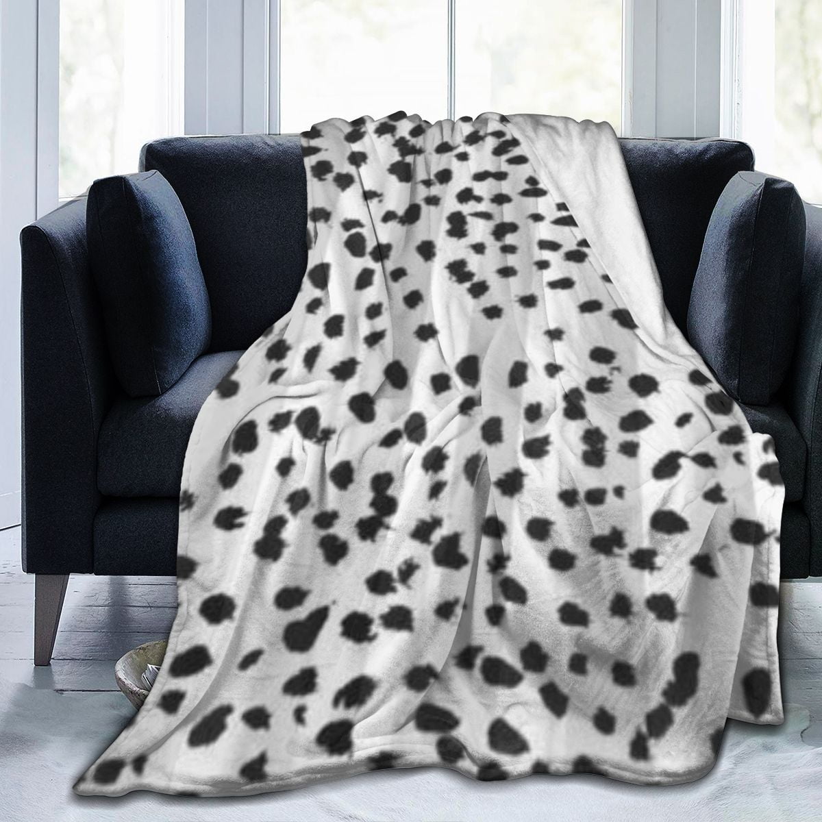 Ultra Soft Micro Fleece Blanket Black And White Animal Dalmatian Spot Custom Home Decor Warm Throw Blanket Plush Blanket for Bedroom Sofa Travel50 X60 Walmart