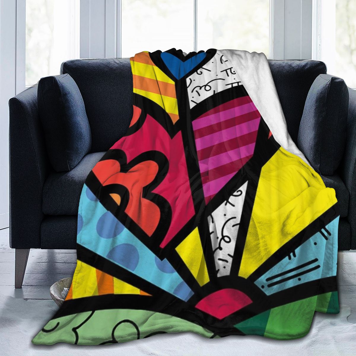 UltraSoft Micro Fleece Blanket,Cartoon Color Cupid Love Heart Arrow