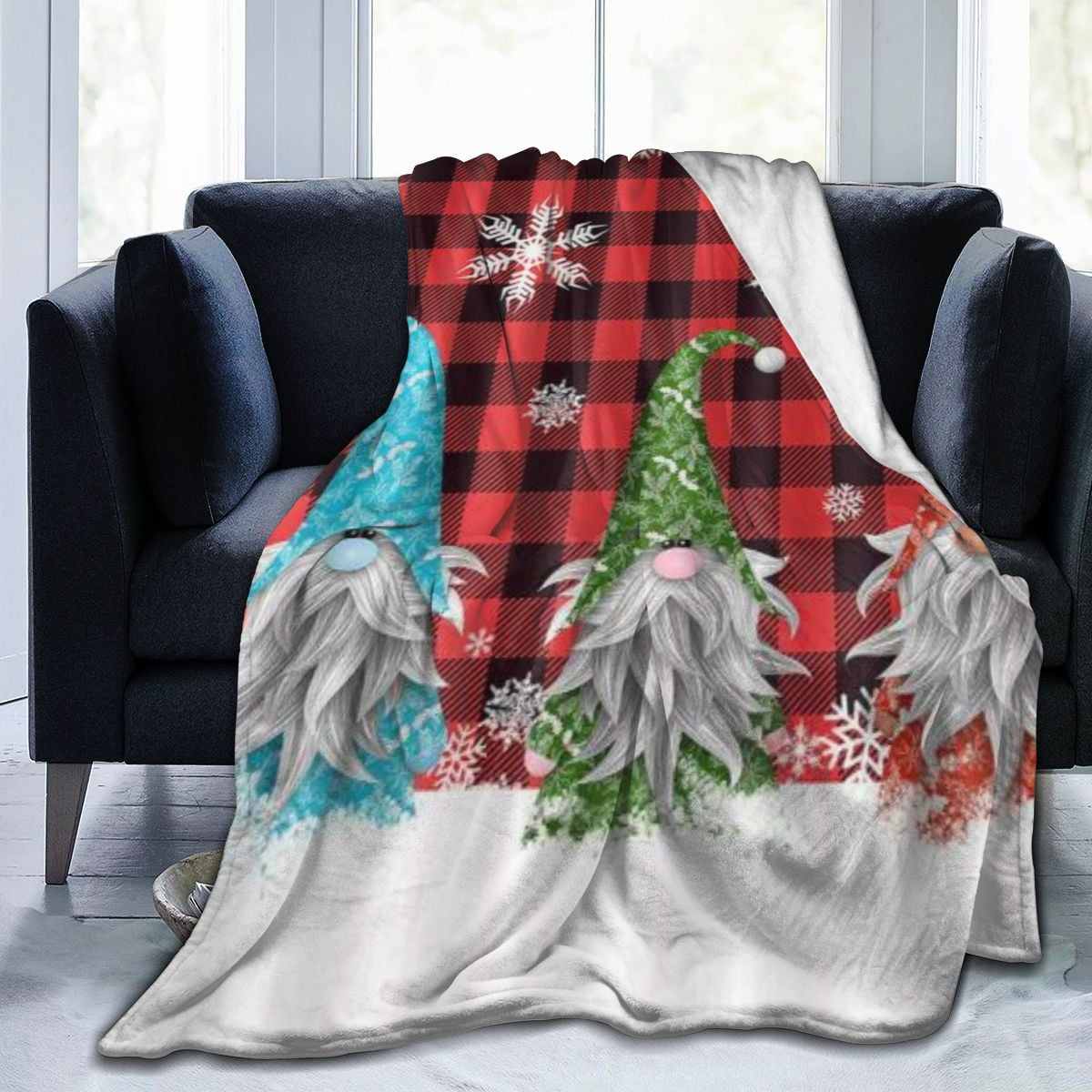 UltraSoft Micro Fleece Blanket,Christmas Elf Abstract Snowflake,Custom