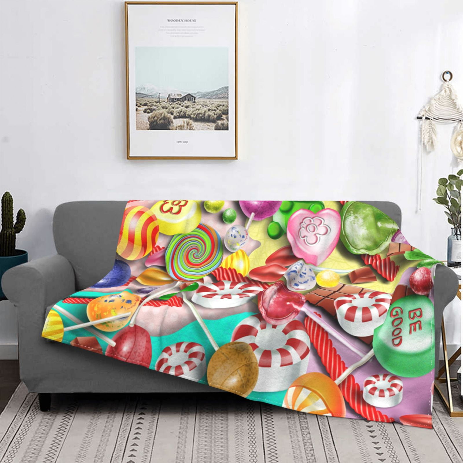 UltraSoft Micro Fleece Blanket,Colorful Lollipops And Sweets Of