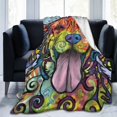 UltraSoft Micro Fleece Blanket,Dog Is Love Design Colorful Lovely
