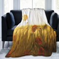 UltraSoft Micro Fleece Blanket,Flower Sunset Poppy Red Yellow Green