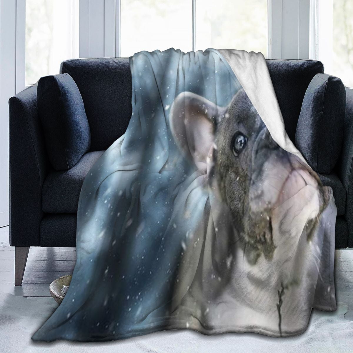 UltraSoft Micro Fleece Blanket,Funny Cute Pug Rustic Animal Dog