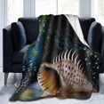 UltraSoft Micro Fleece Blanket,Golden Sea Snail Under The Sea,Custom Home Decor Warm Throw