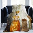 UltraSoft Micro Fleece Blanket,Halloween Scarecrow And Owls,Custom