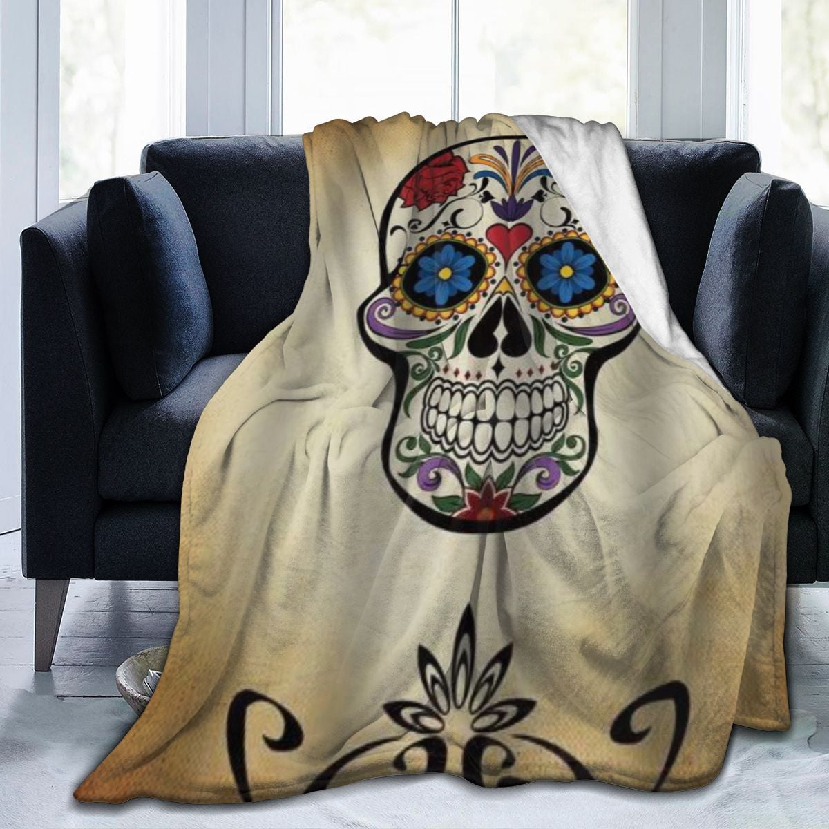 UltraSoft Micro Fleece Blanket,Halloween Skull,Custom Home Decor Warm