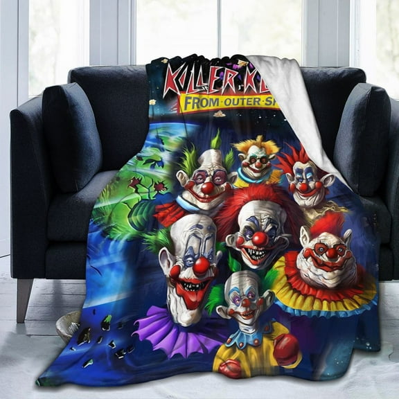 Ultra-Soft Micro Fleece Blanket Horror Killer Klowns From Outer Space Super Soft Plush Blanket For Winter Bedding Bed Couch Sofa For All Seasons 80"X60"