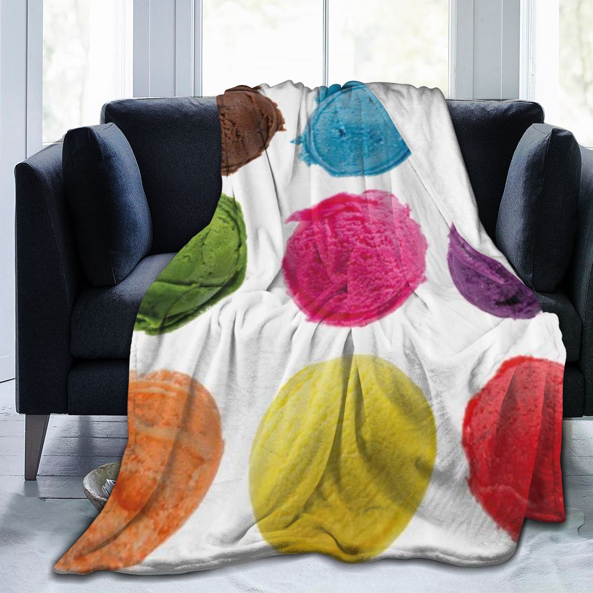 UltraSoft Micro Fleece Blanket,Ice Cream Topping With A Variety Of