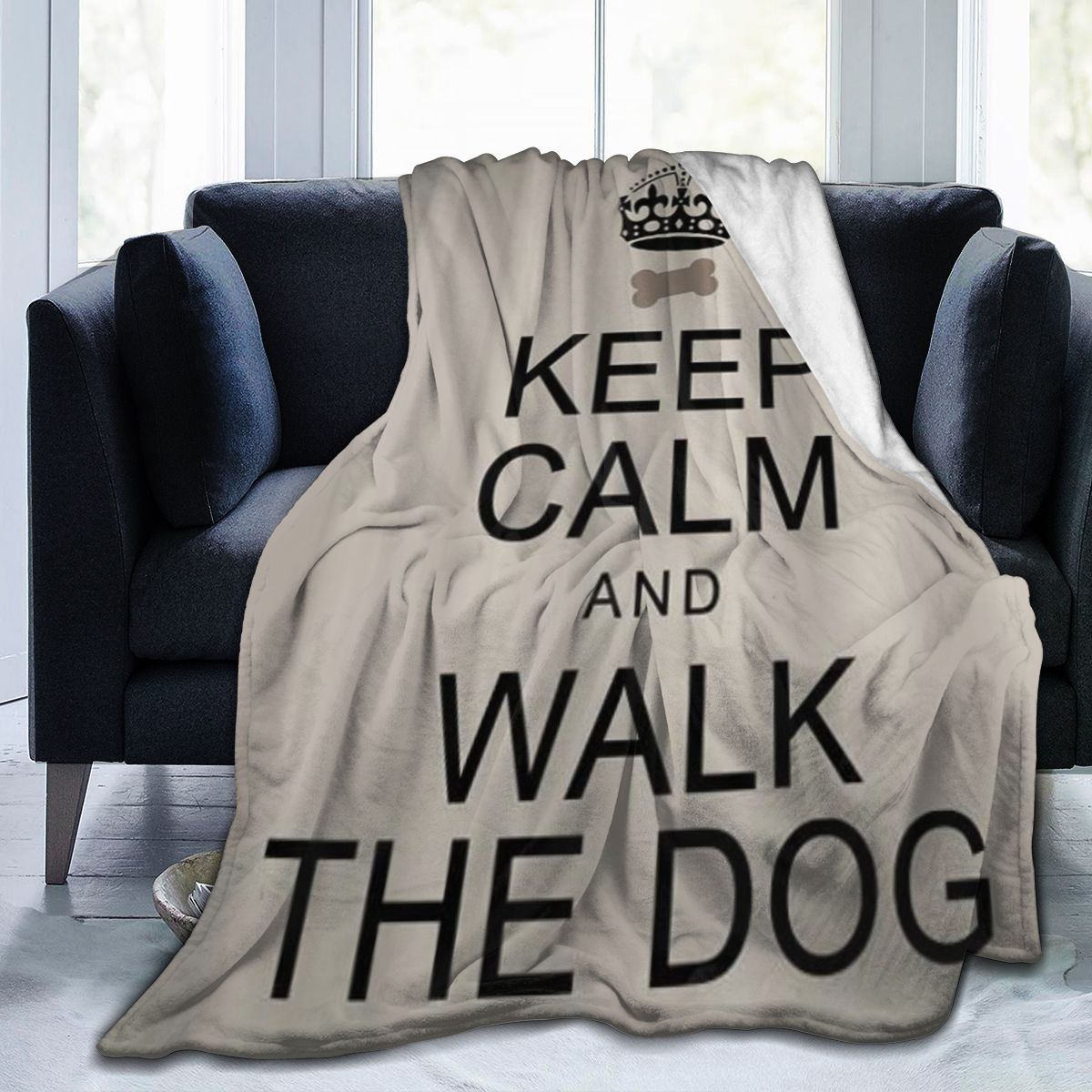 UltraSoft Micro Fleece Blanket,Keep Calm And Walk The Dog,Custom Home