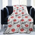 UltraSoft Micro Fleece Blanket,Kiss Red Woman Lips Romance,Custom Home