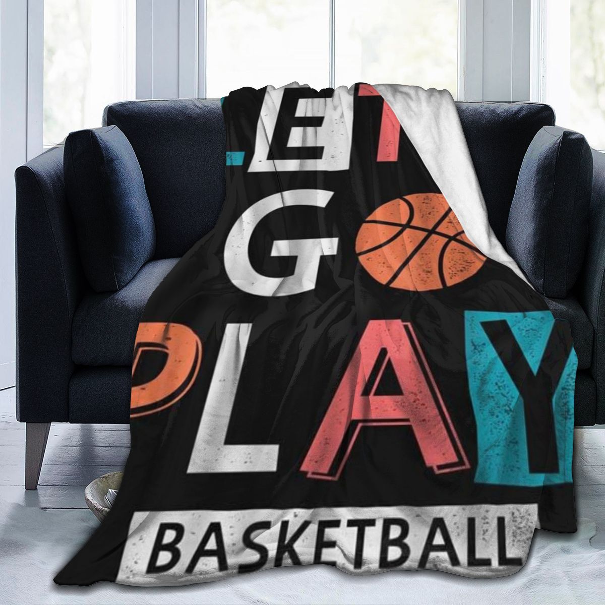 UltraSoft Micro Fleece Blanket,Let's Go Play Basketball Boy Sport