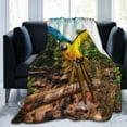 UltraSoft Micro Fleece Blanket,Parrot Flying Away Branch Closeup