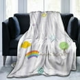UltraSoft Micro Fleece Blanket,Rainbow Tree Clouds Sun Funny Lovely