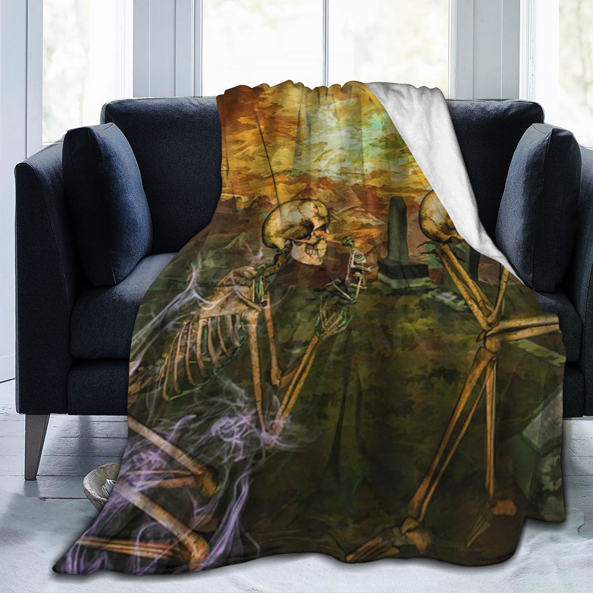UltraSoft Micro Fleece Blanket,Skull Generic Unique Design,Custom Home