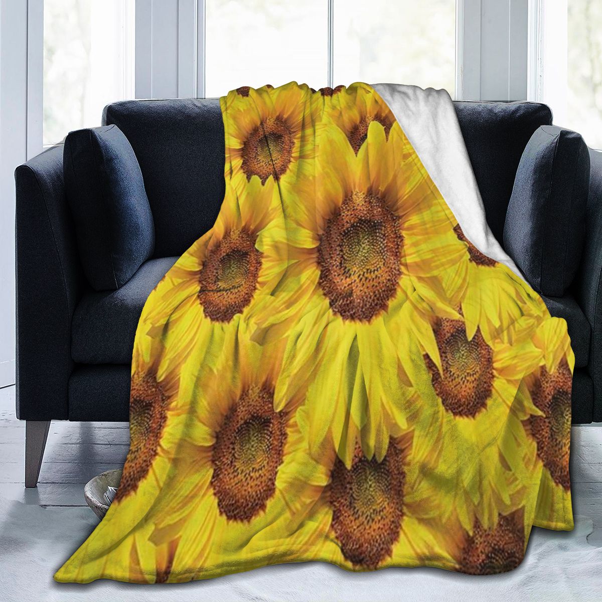 UltraSoft Micro Fleece Blanket,Sunflower Bloom Bouquet Flourishing
