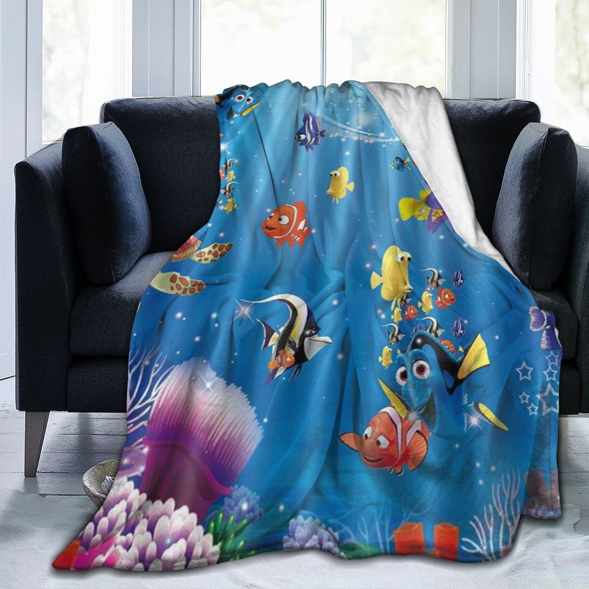 UltraSoft Micro Fleece Blanket,Underwater World Fish,Custom Home Decor
