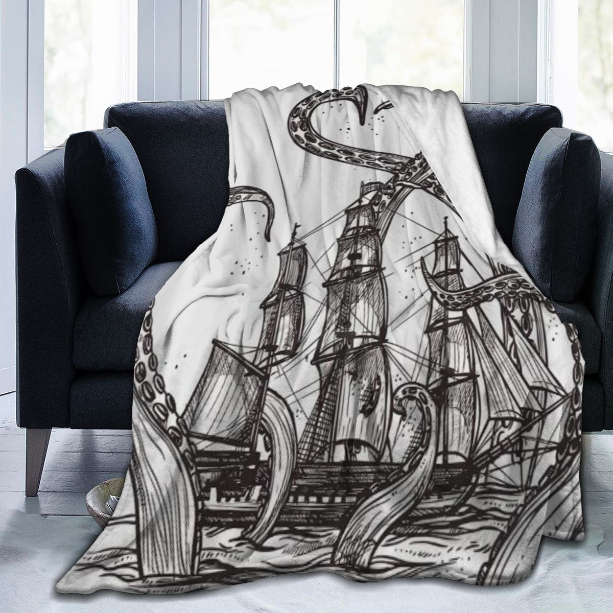UltraSoft Micro Fleece Blanket,Vintage Hand Drawn Sketch Mollusc