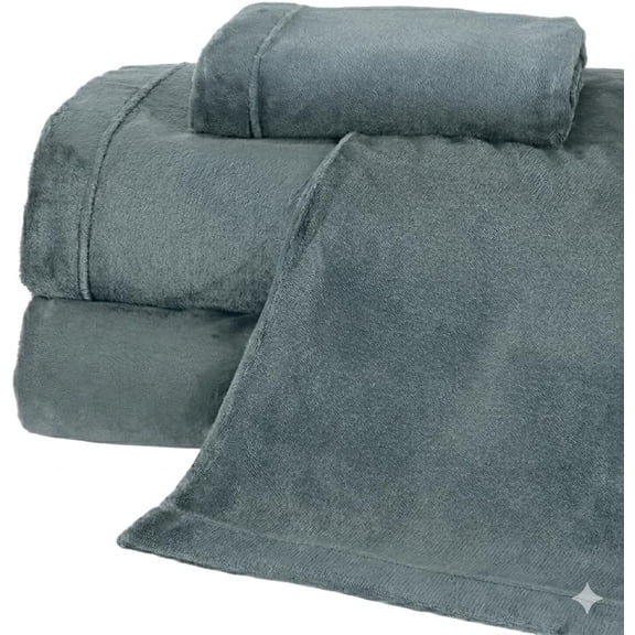 Ultra Soft Micro Fleece Sheets Set with Extra Deep Pockets | Extra Soft Velvet Fleece Sheet Set | Super Plush Polar Fleece | Velvet Plush Cozy Warmth | Tribeca Collection (Queen, Stormy Sea)