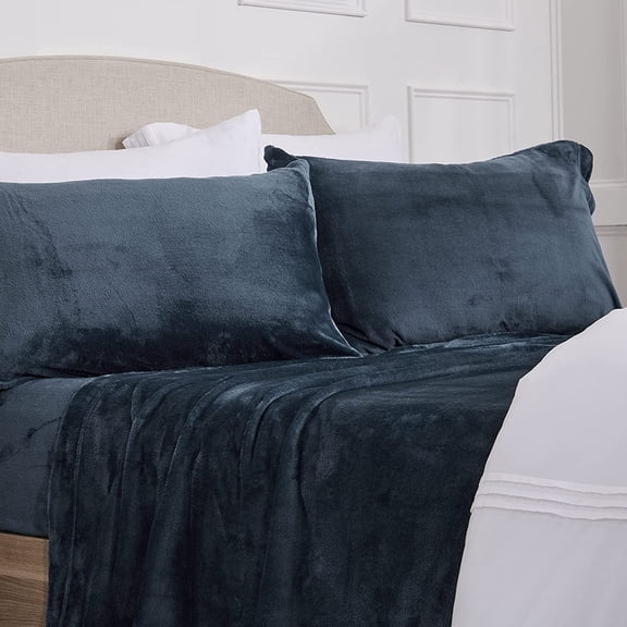 Ultra Soft Micro Fleece Sheets Set with Extra Deep Pockets | Super Plush Polar Fleece | Velvet Plush Cozy Warmth | Tribeca Collection (King, Carbon Grey)