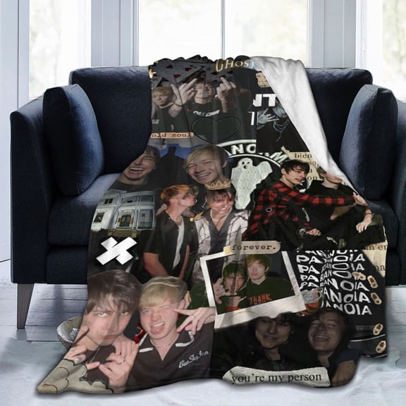 Ultra-Soft Micro Fleece Warm Sam and Colby XPLR Blanket Throw Fluffy Fleece Blanket Decorative Quilt Four Seasons Lightweight For Couch Sofa Travel Camping Office 60"X50"