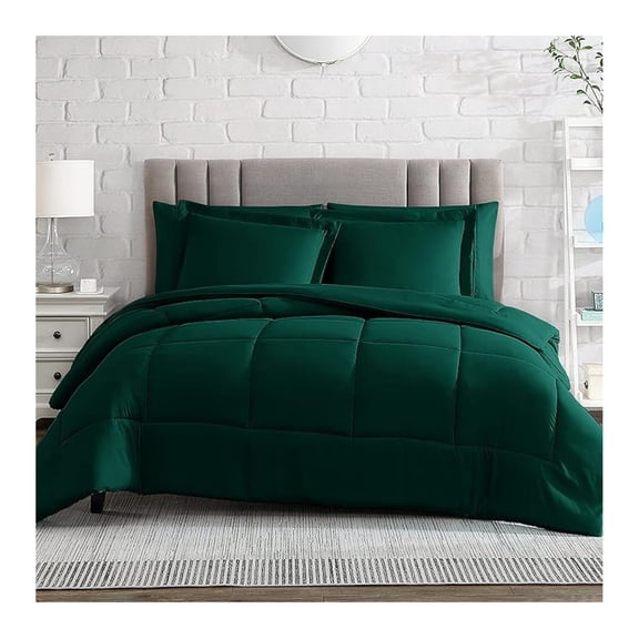 Ultra Soft Microfiber 2-Piece Comforter Set with Pillow Sham, Twin/Twin XL, Forest Green