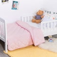 thumbnail image 1 of Ultra Soft Microfiber Down Alternative Toddler Comforter, Lightweight Machine Washable Crib Quilted Blanket, Pink, 39" x 47", 1 of 5