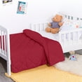 thumbnail image 1 of Ultra Soft Microfiber Down Alternative Toddler Comforter, Lightweight Machine Washable Crib Quilted Blanket, Red, 39" x 47", 1 of 5