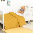 thumbnail image 1 of Ultra Soft Microfiber Down Alternative Toddler Comforter, Lightweight Machine Washable Crib Quilted Blanket, Yellow, 39" x 47", 1 of 5