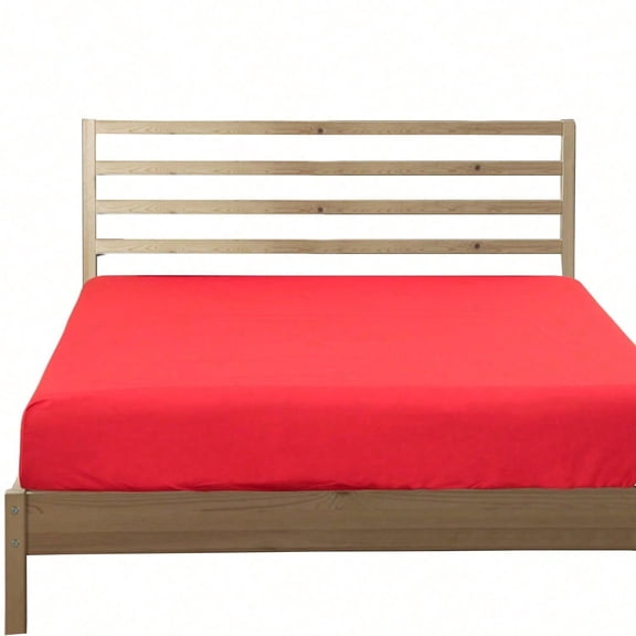 Ultra-Soft Microfiber Fitted Sheet, Red, Deep Pocket, Wrinkle-Free, Fade And Stain Resistant