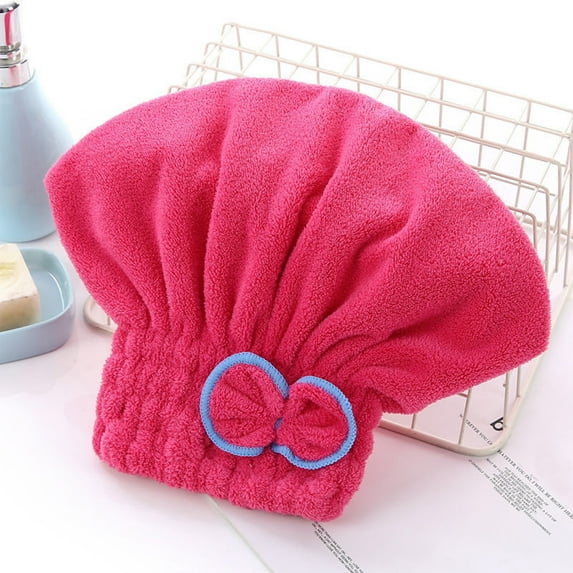 Ultra Soft Microfiber Hair Drying Towel Wrap for Women Super Absorbent Quick Dry Turban with Button Loop Anti-Frizz Shower Cap 1 Pack