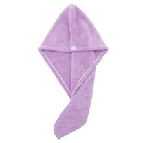 Ultra-Soft Microfiber Hair Towel Wrap – Super Absorbent Quick Drying Hair Turban with Button,Perfect for Long,Wet Hair – Stylish & Gentle Hair Drying Cap for Women! (Purple)