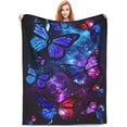 thumbnail image 1 of Ultra-Soft Microfiber Throw Blanket 330 GSM Fuzzy Fleece Blanket for Adults Kids Gift Couch, Sofa, Bed Butterfly 50"x40", 1 of 6
