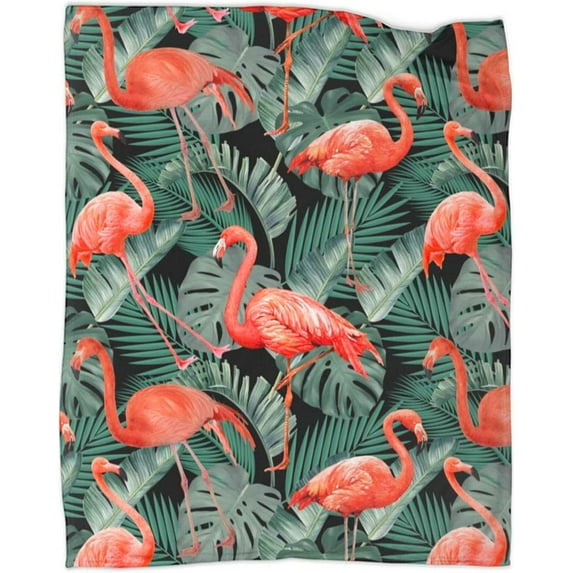 Ultra-Soft Microfiber Throw Blanket 350 GSM Fuzzy Fleece Blanket for Adults Kids Gift Couch, Sofa, Bed Flamingo 80"x60"