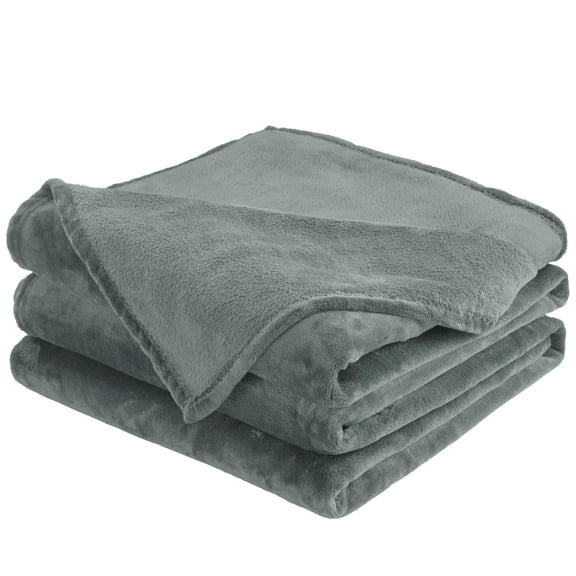 Ultra Soft Microplush Fleece Queen Blanket, All Season Fuzzy Luxury Lightweight Cozy Bed Blankets for Bed, Couch, Sofa, Travel, Camping (Light Grey,90"X90")