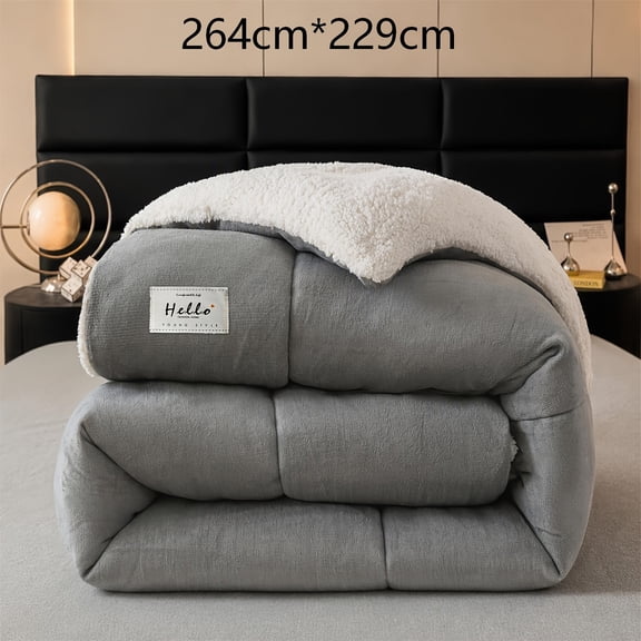 Ultra Soft Milk Fleece Warm Comforter, Fluffy Thick Winter Quilt, 229cm*264cm