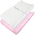 thumbnail image 1 of Ultra Soft Minky Dots Changing Table Cover Sheets Set of 2. PINK & WHITE, 1 of 10