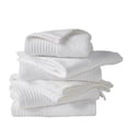 thumbnail image 1 of Ultra-Soft Modern Ribbed Cotton Quick Dry Towel Set (6 Pack Hand Towel, White), 1 of 6