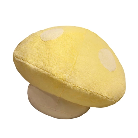 Ultra-Soft Mushroom Plush Pillow, Stuffed Cushion with Polka Dot Design, Cozy Floor Seat and Decorative Throw Pillow for Living Room and Bedroom Decor,Yellow