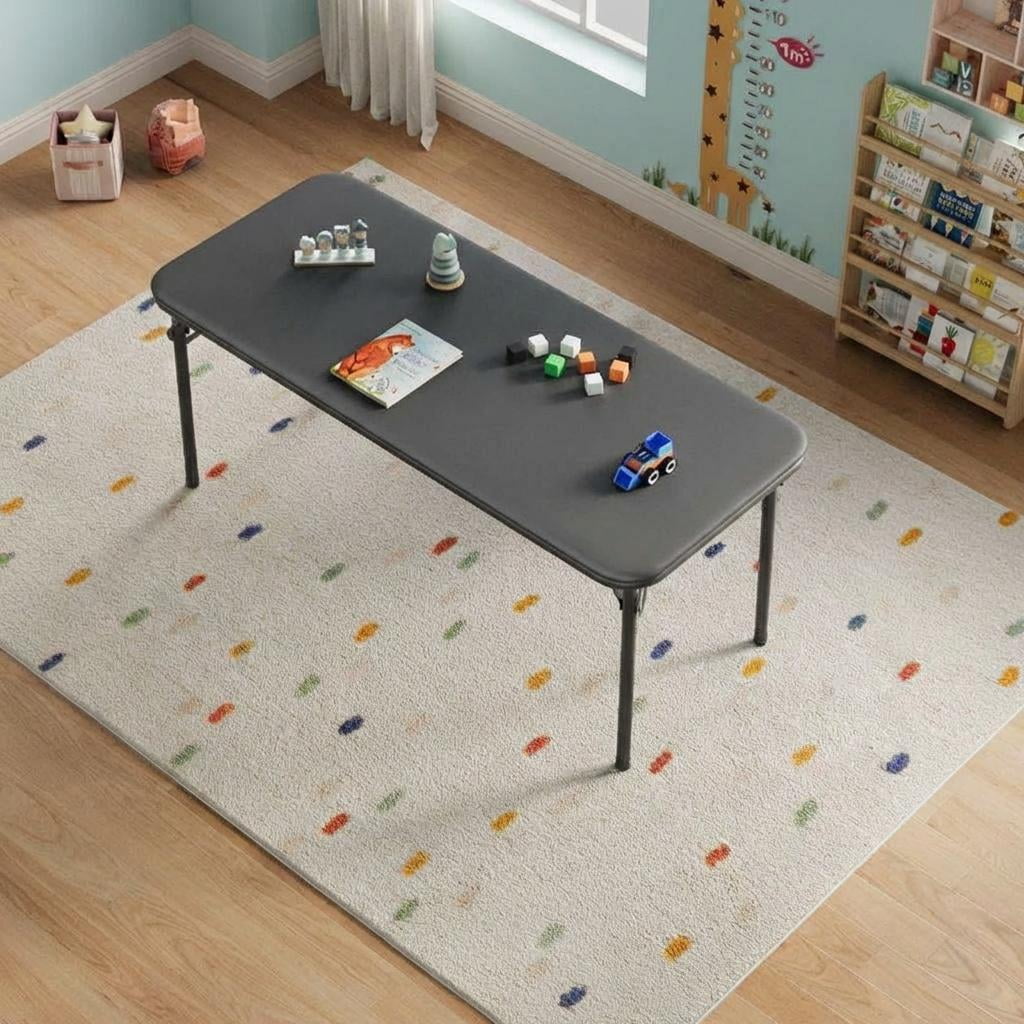 Ultra Soft PU Padded 1/5/7-Piece Kids Folding Table and Chairs Set – Durable Steel Frame, Anti-Slip Feet, No Assembly – Portable for Study, Dining, Learning Space, Play