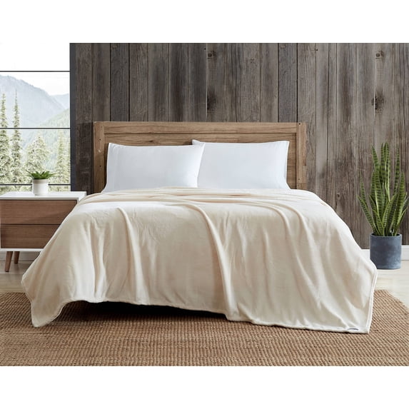 Eddie Bauer King Blanket Ultra Plush Bedding Ivory King New