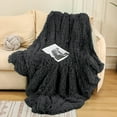 thumbnail image 1 of Ultra Soft Plush Throw Blanket, Fuzzy Faux Rabbit Fur Throws, Luxury Cozy Fluffy Blankets for Sofa, Couch, Living Room Decor, Warm Gift for Women 51X63 Inches （Dark Gray）, 1 of 6