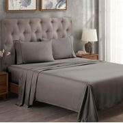 BNM Egyptian Cotton 300 Thread Count Sheet Set, King, Gray