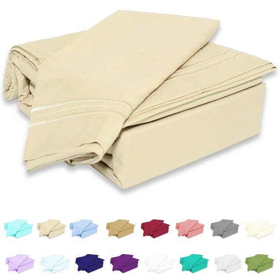 Ultra Soft Premium Bamboo Bed Sheet - Breathable, Wrinkle Free, Deep Pocket, Hypoallergenic - 4 Piece Bamboo Set (Beige, Full)